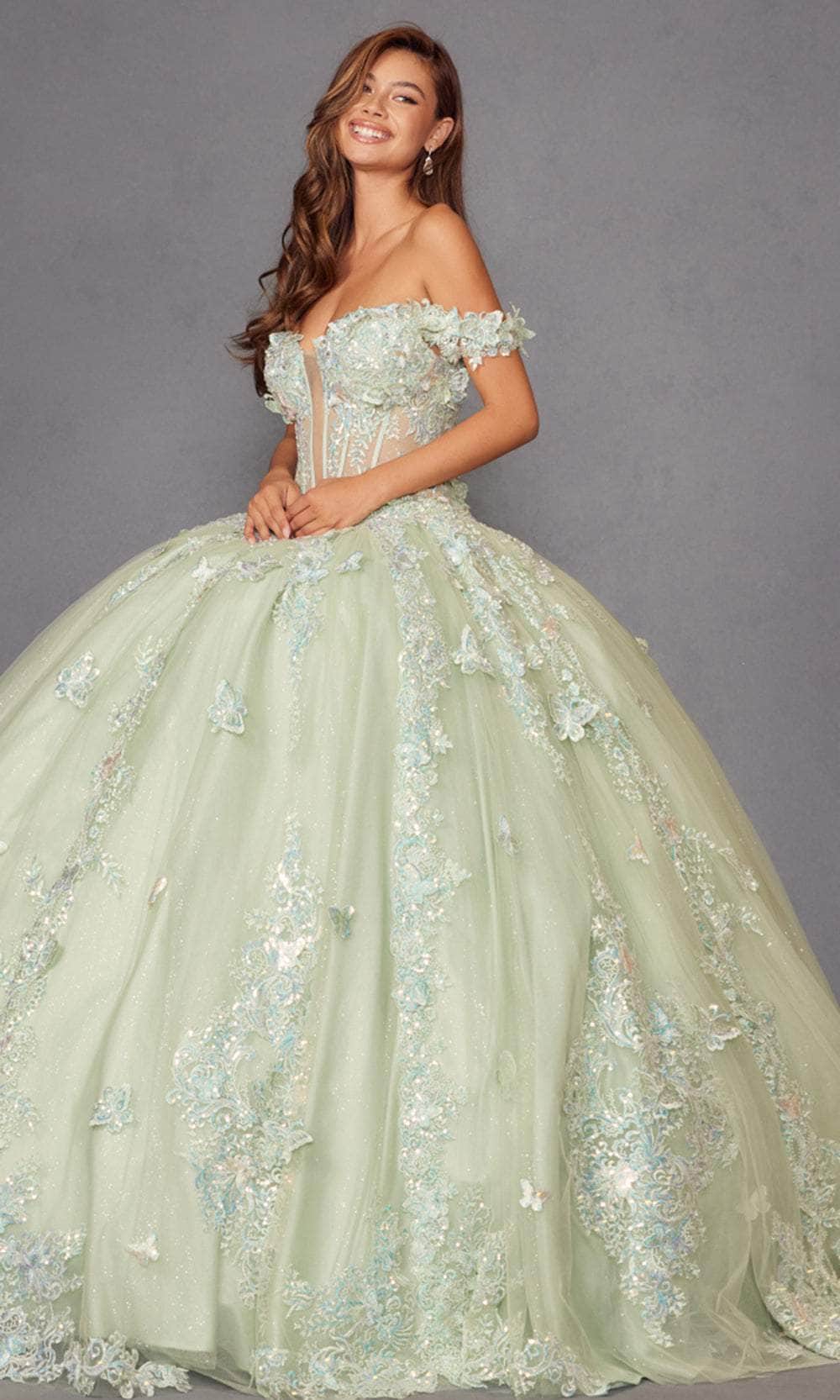 Juliet Dresses 1485J - Elegant Tulle Ball Gown with Butterfly Details Quinceanera Dresses