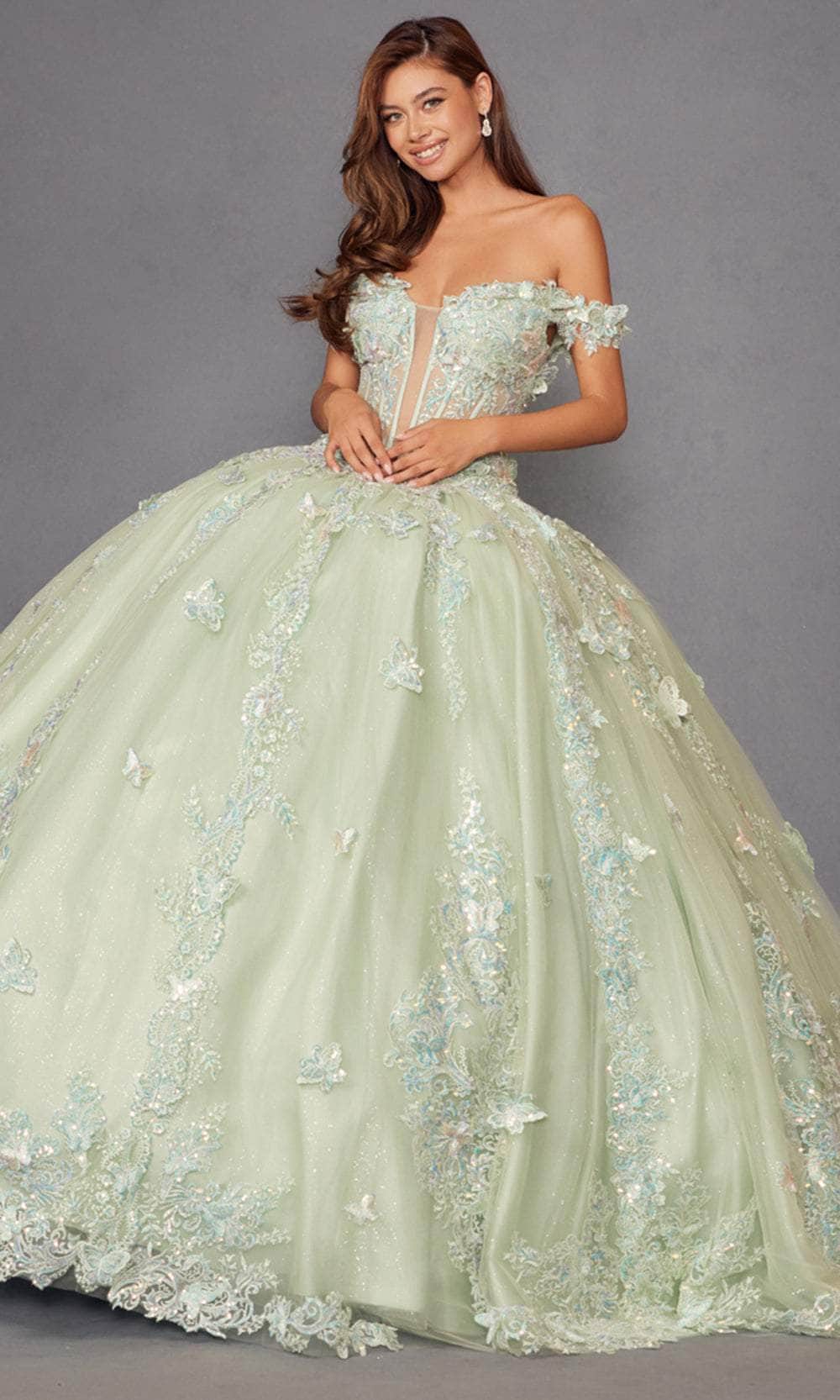 Juliet Dresses 1485J - Elegant Tulle Ball Gown with Butterfly Details Quinceanera Dresses