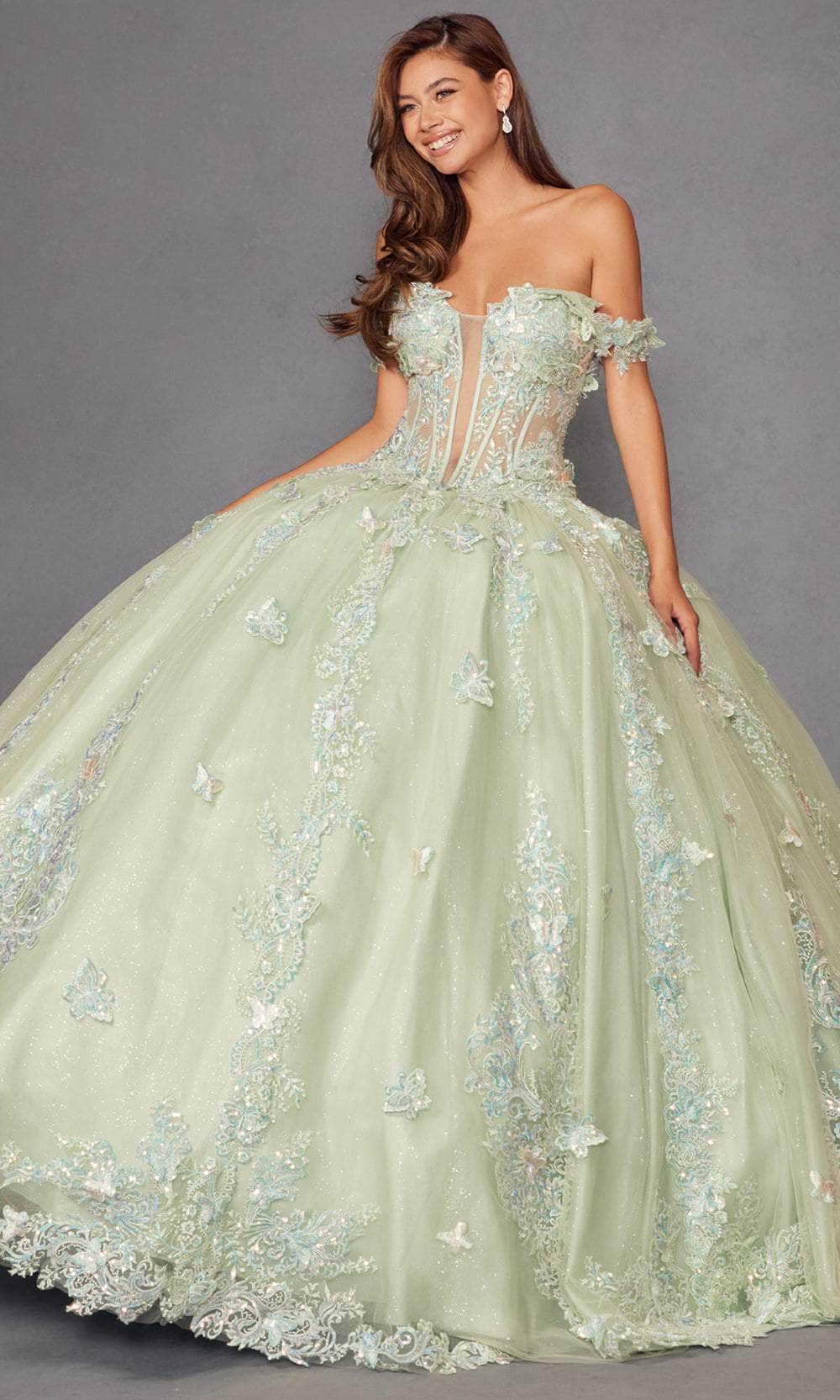 Juliet Dresses 1485J - Elegant Tulle Ball Gown with Butterfly Details Quinceanera Dresses