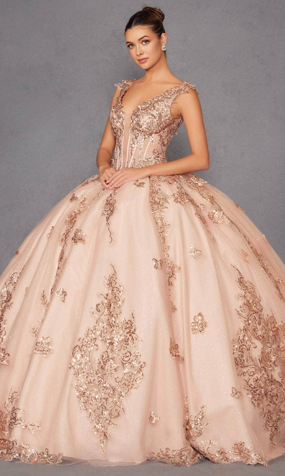 Juliet Dresses 1485J - Elegant Tulle Ball Gown with Butterfly Details Quinceanera Dresses