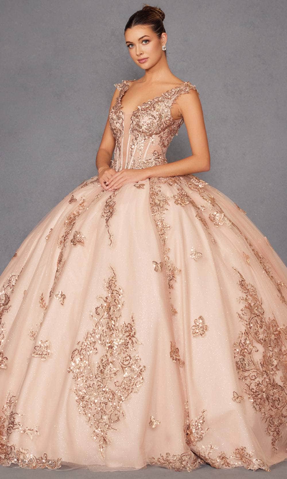 Juliet Dresses 1485J - Elegant Tulle Ball Gown with Butterfly Details Quinceanera Dresses