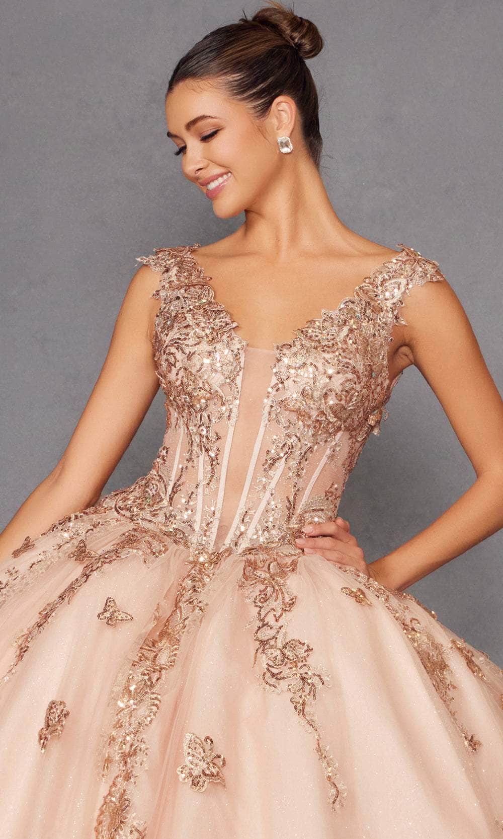 Juliet Dresses 1485J - Elegant Tulle Ball Gown with Butterfly Details Quinceanera Dresses
