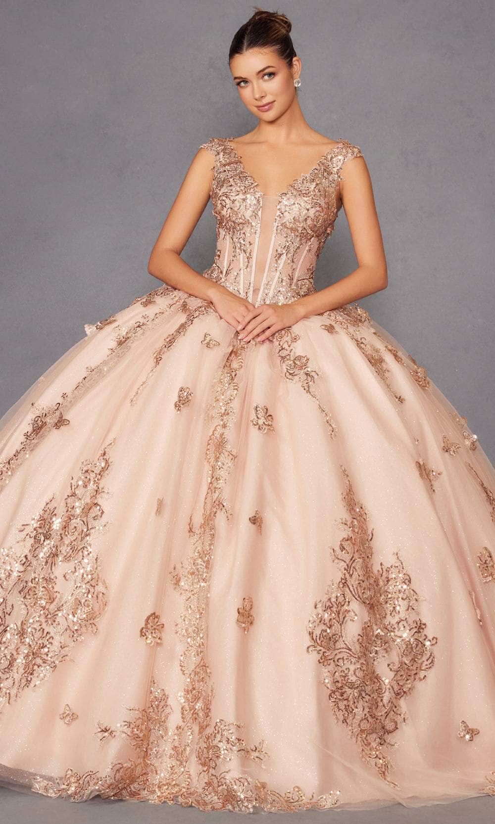 Juliet Dresses 1485J - Elegant Tulle Ball Gown with Butterfly Details Quinceanera Dresses