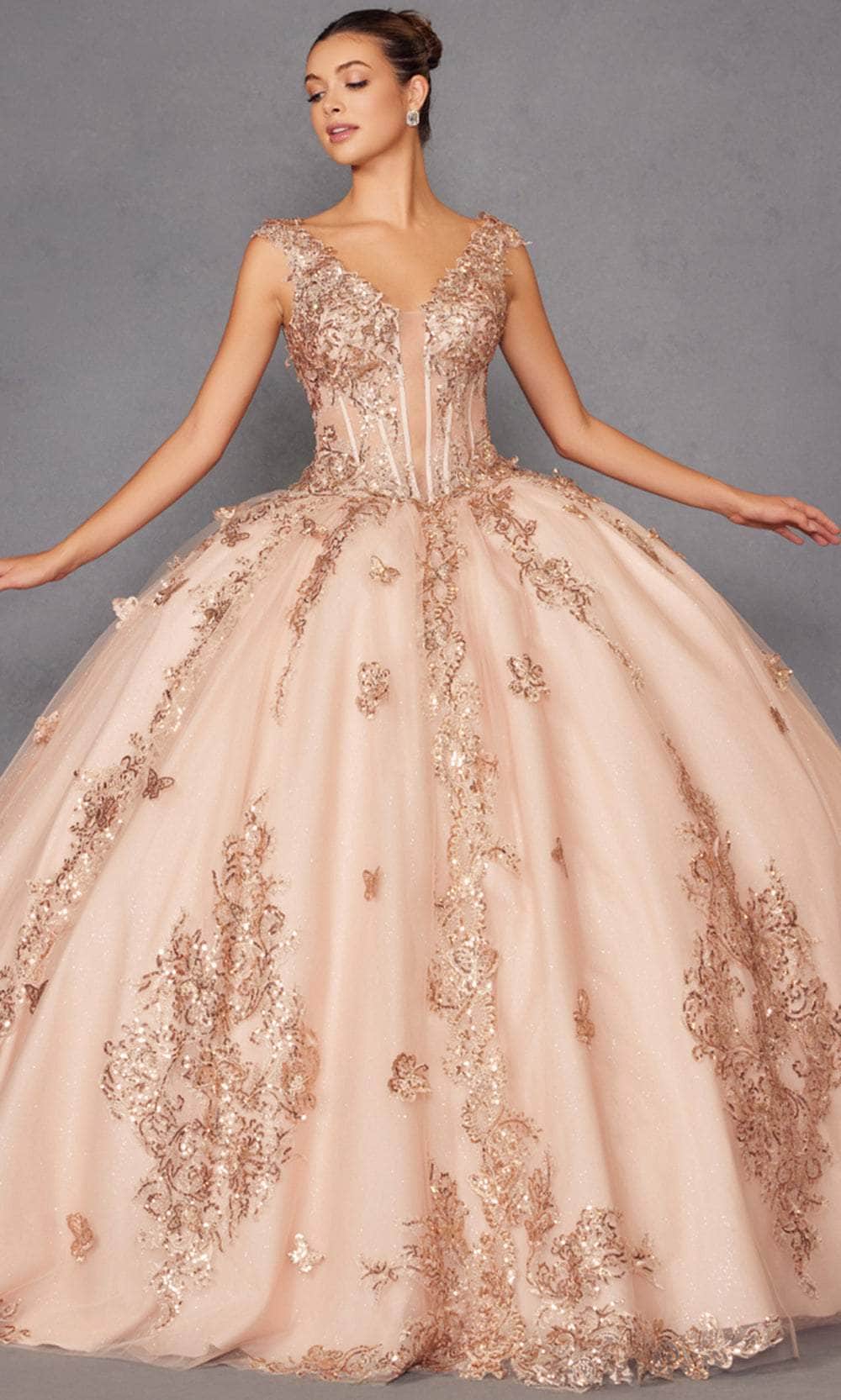 Juliet Dresses 1485J - Elegant Tulle Ball Gown with Butterfly Details Quinceanera Dresses