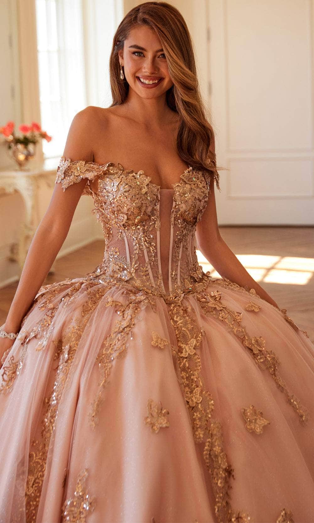 Juliet Dresses 1485J - Elegant Tulle Ball Gown with Butterfly Details Quinceanera Dresses