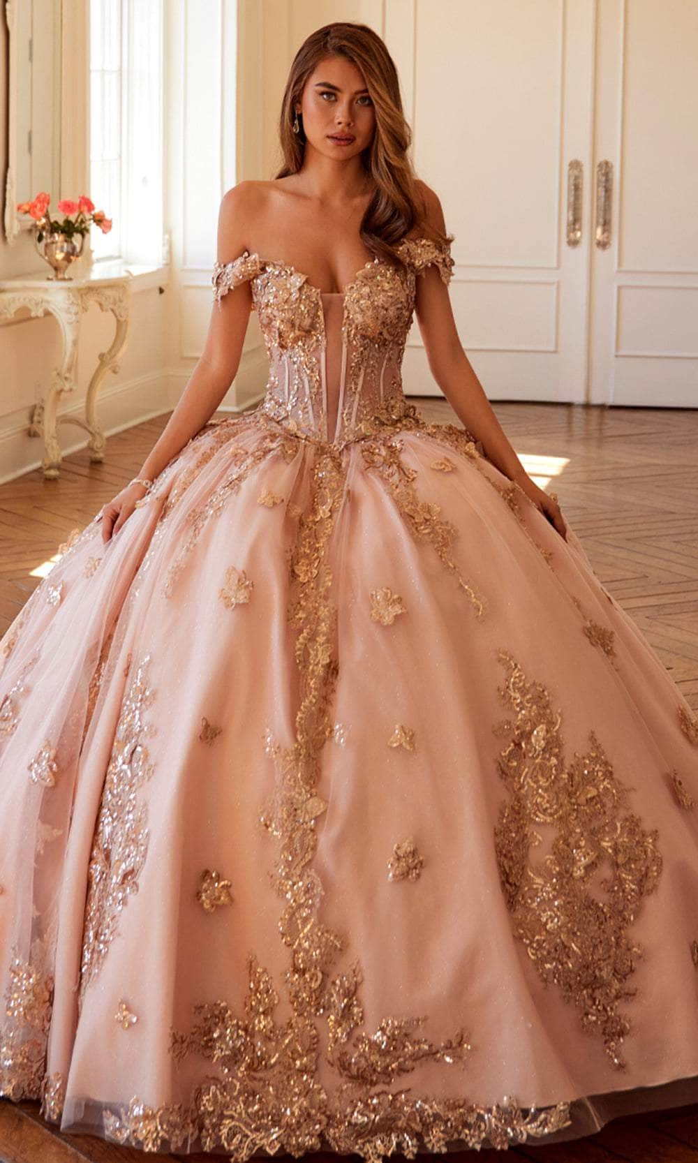 Juliet Dresses 1485J - Elegant Tulle Ball Gown with Butterfly Details Quinceanera Dresses
