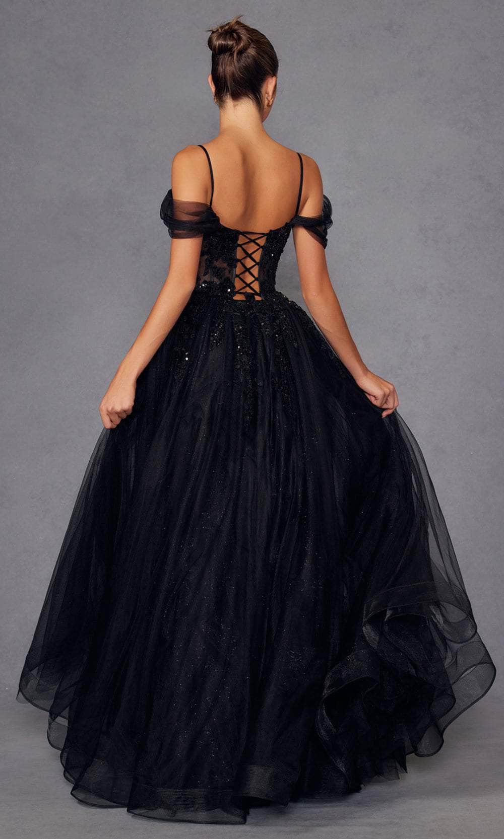 Juliet Dresses 2466A - Off Shoulder Sleeves Sweetheart Gown Prom Dresses