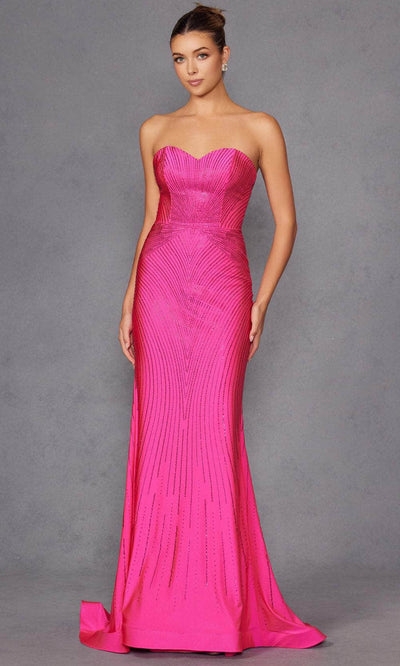 Juliet Dresses 2472R - Embellished Sweetheart Sheath Gown Prom Dresses