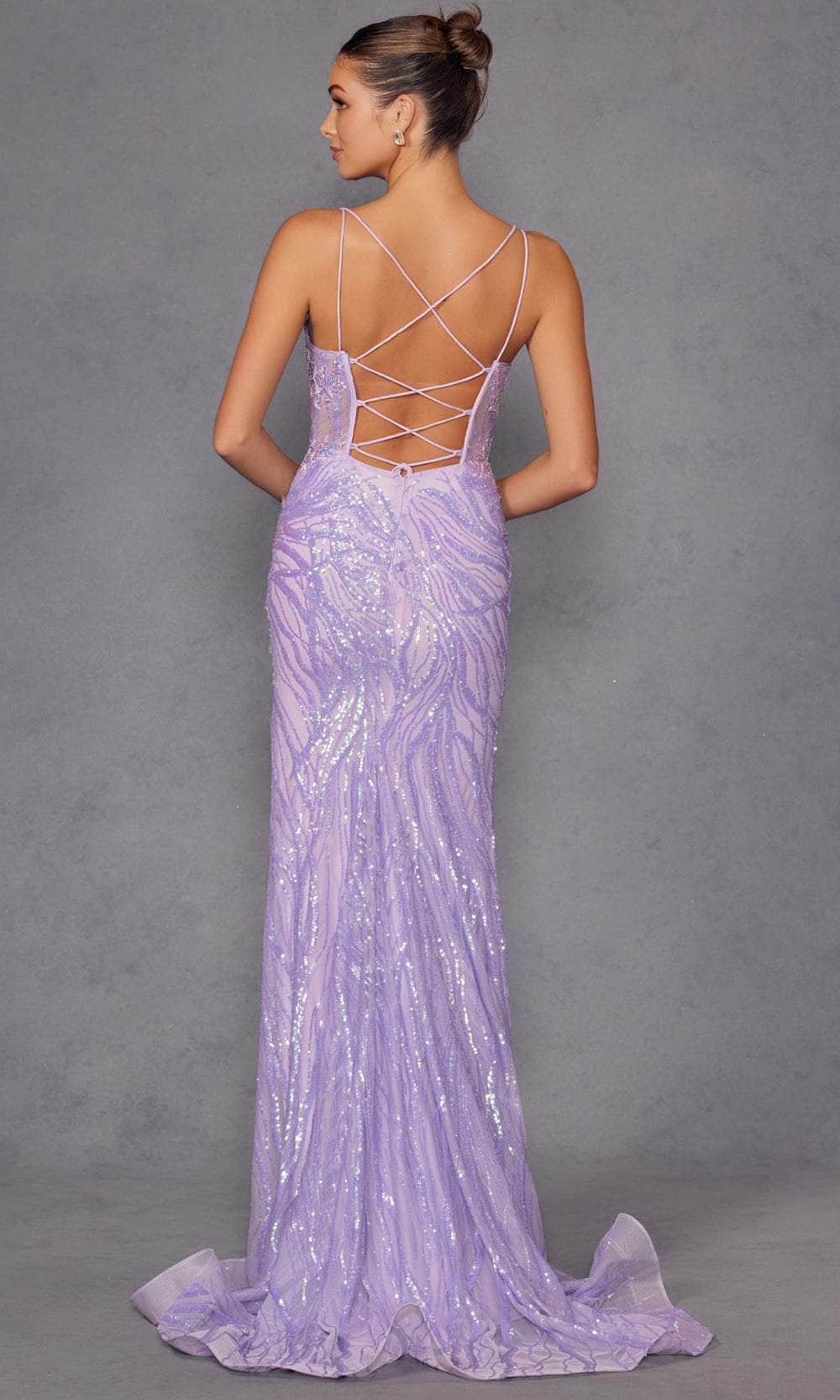Juliet Dresses 2473R - Plunging Sequin Mesh Evening Gown Prom Dresses