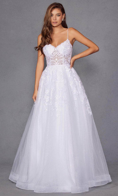 Juliet Dresses 2482SW - Sparkling Embroidered Tulle Gown Bridal Dresses