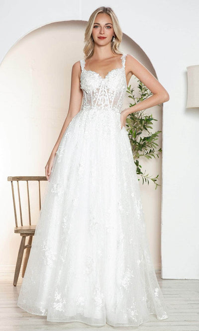 Juliet Dresses 2495AW - Ethereal Tulle Gown with Sheer Bodice Wedding Dresses