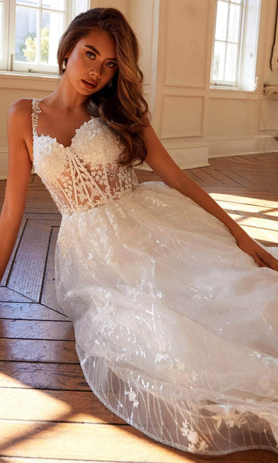 Juliet Dresses 2495AW - Ethereal Tulle Gown with Sheer Bodice Wedding Dresses