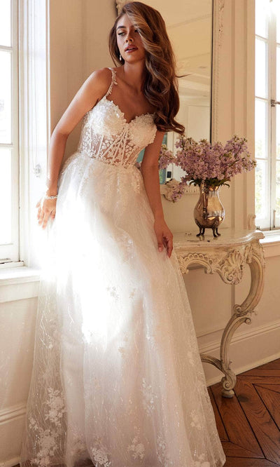 Juliet Dresses 2495AW - Ethereal Tulle Gown with Sheer Bodice Wedding Dresses