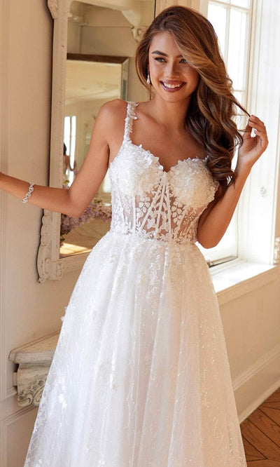 Juliet Dresses 2495AW - Ethereal Tulle Gown with Sheer Bodice Wedding Dresses