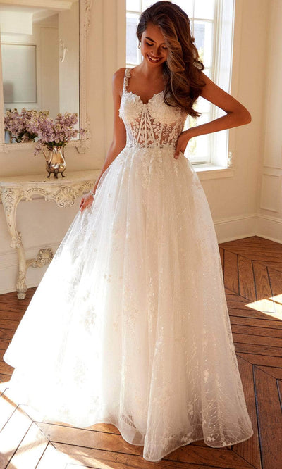 Juliet Dresses 2495AW - Ethereal Tulle Gown with Sheer Bodice Wedding Dresses