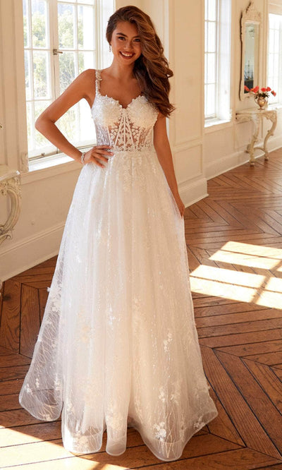 Juliet Dresses 2495AW - Ethereal Tulle Gown with Sheer Bodice Wedding Dresses