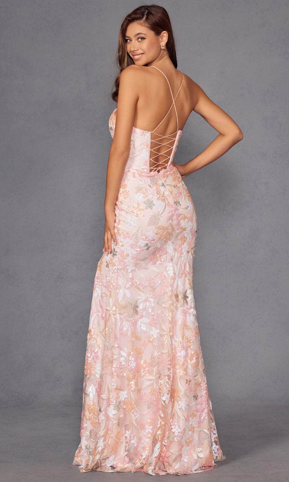 Juliet Dresses 2498A - Plunging Neckline Embroidered Gown Prom Dresses