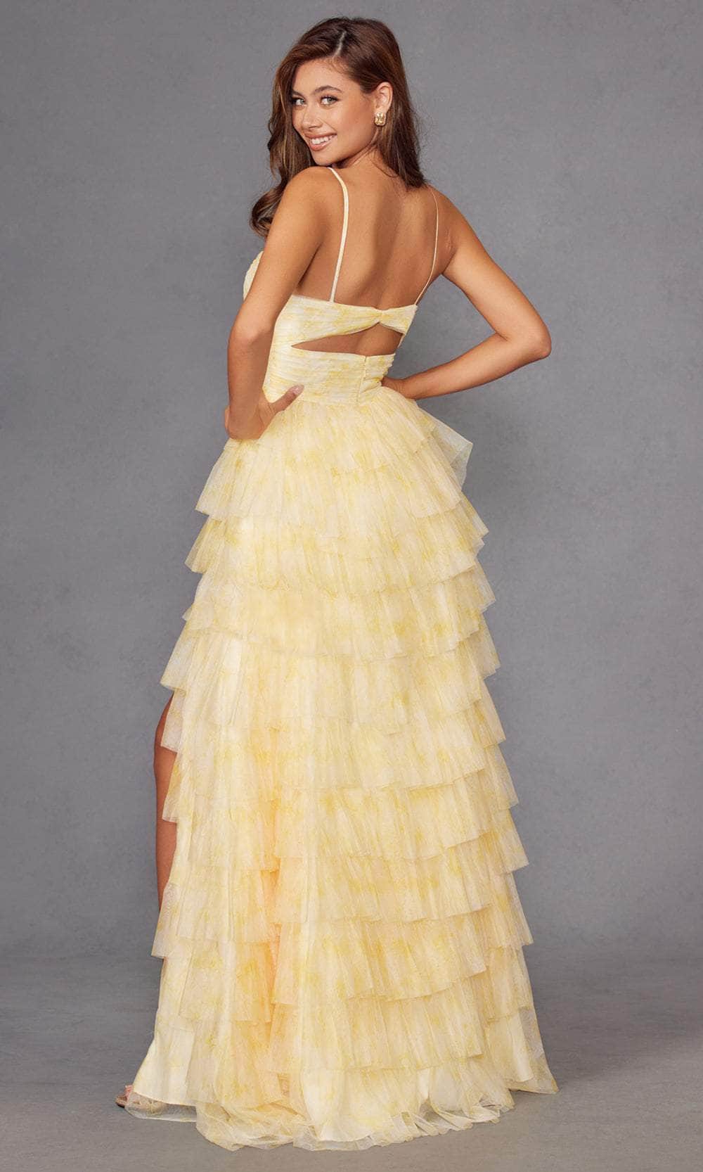 Juliet Dresses 2508A - Spaghetti Strap Tiered Gown Prom Dresses