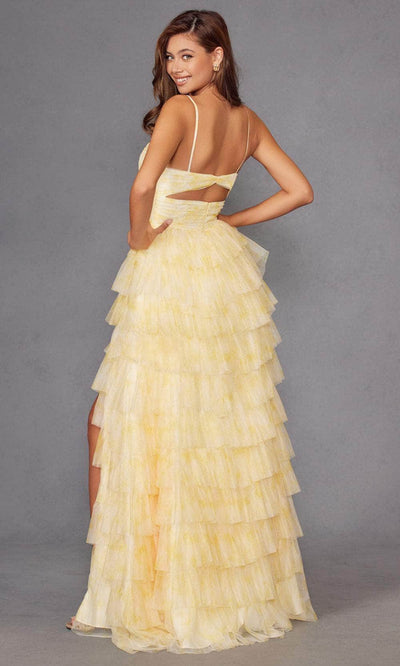 Juliet Dresses 2508A - Spaghetti Strap Tiered Gown Prom Dresses