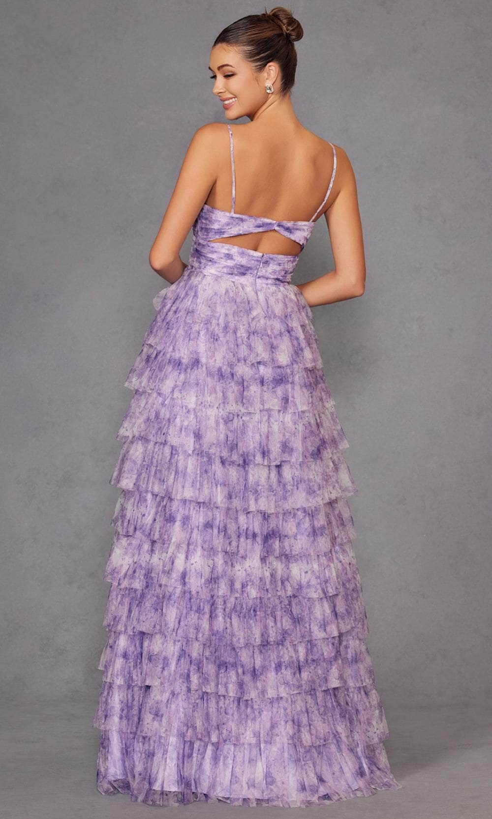 Juliet Dresses 2508A - Spaghetti Strap Tiered Gown Prom Dresses