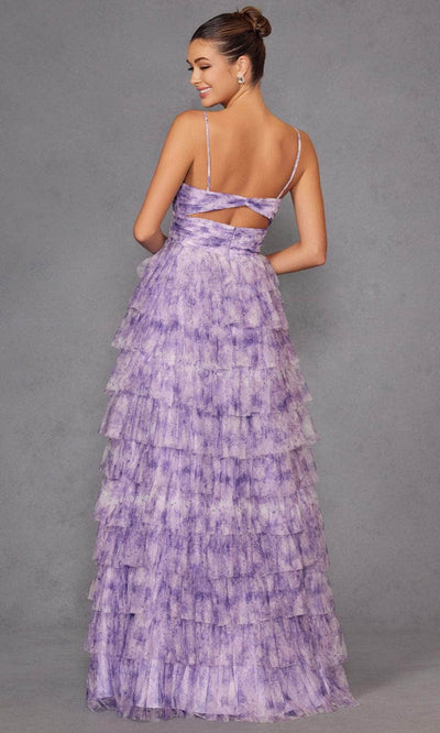 Juliet Dresses 2508A - Spaghetti Strap Tiered Gown Prom Dresses