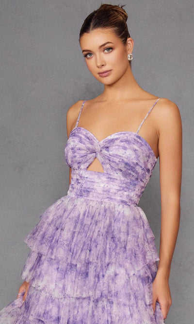 Juliet Dresses 2508A - Spaghetti Strap Tiered Gown Prom Dresses