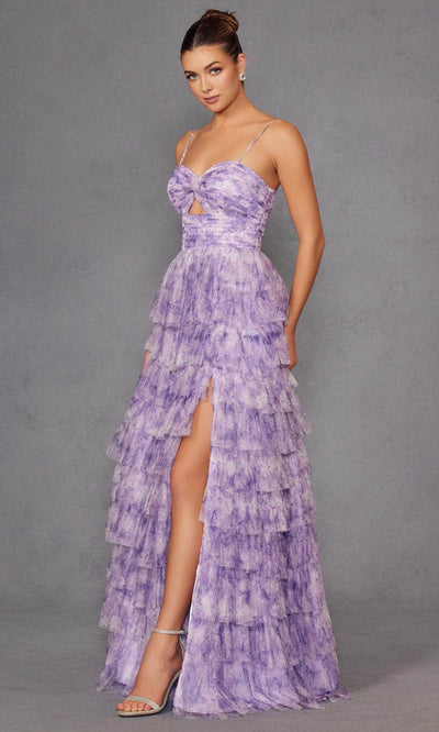 Juliet Dresses 2508A - Spaghetti Strap Tiered Gown Prom Dresses