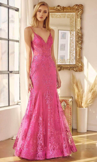 Juliet Dresses 274 - Illusion Corset Mermaid Prom Gown Prom Dresses XS / Fuchsia