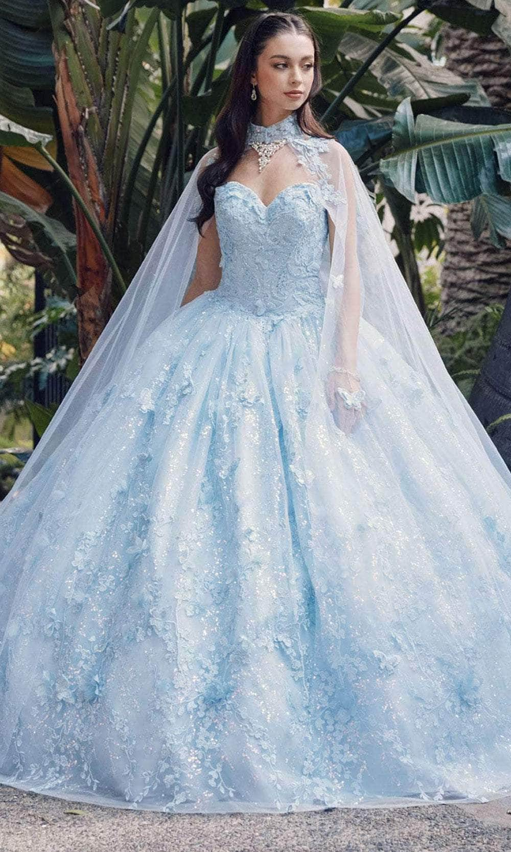 Juliet Dresses JT1449J - Strapless Embellished Ballgown Ball Gowns XS / Bahama Blue