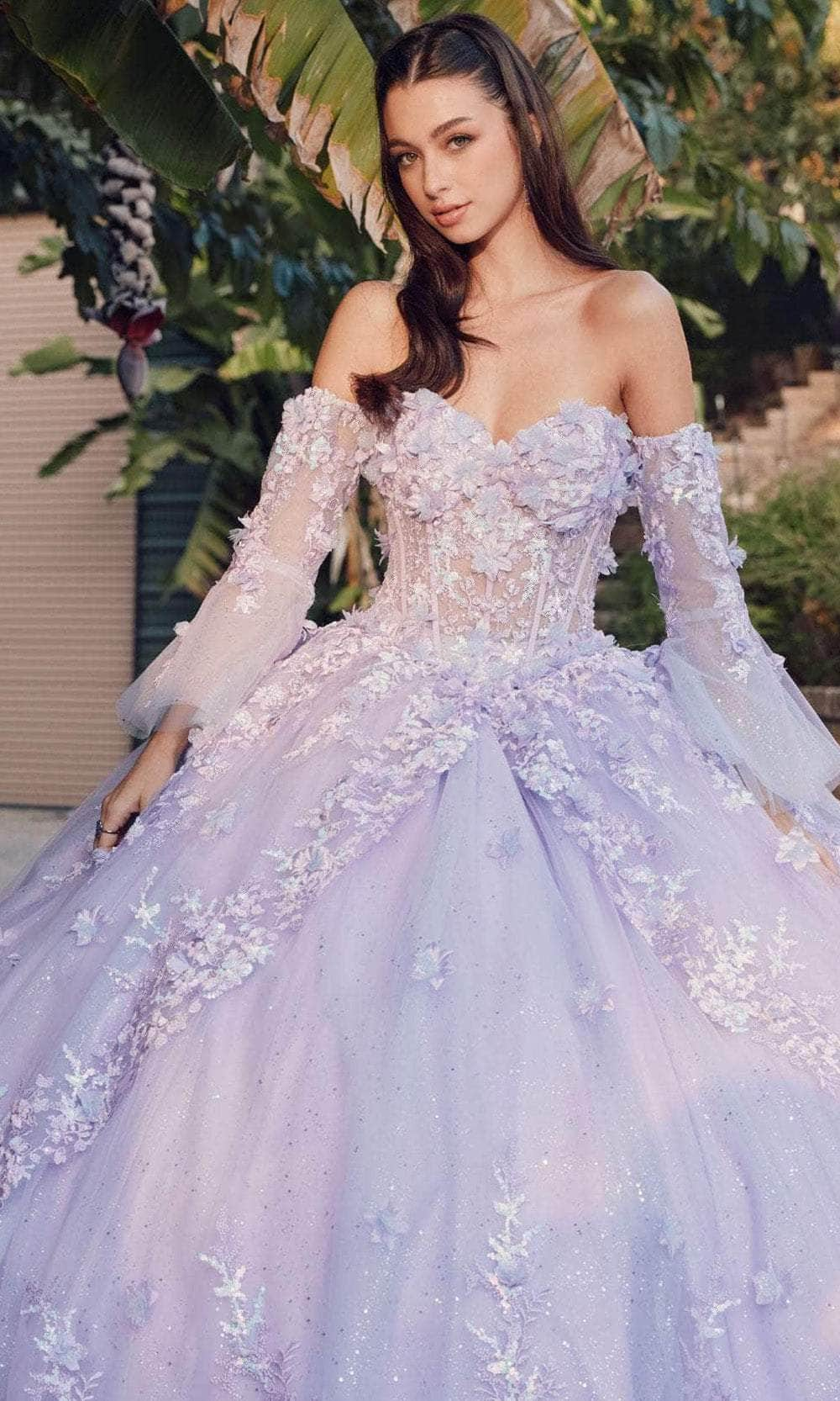 Juliet Dresses JT1459J - Floral Embellished Strapless Ballgown Ball Gowns