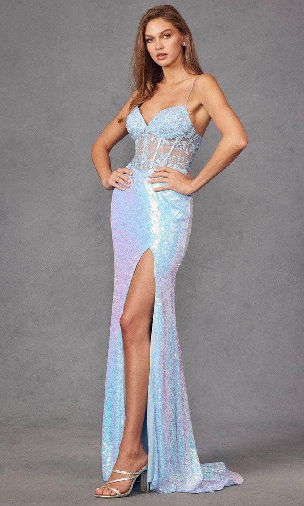 Juliet Dresses JT2433A - Sequin V-Neck Prom Gown Prom Dresses