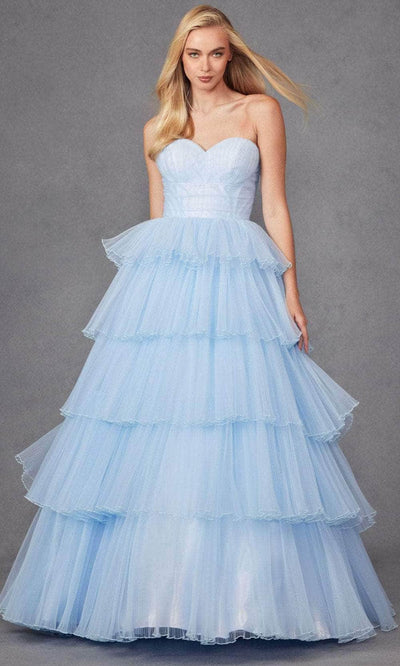 Juliet Dresses JT2452K - Sweetheart Lace-Up Back Ballgown Prom Dresses XS / Ice Blue