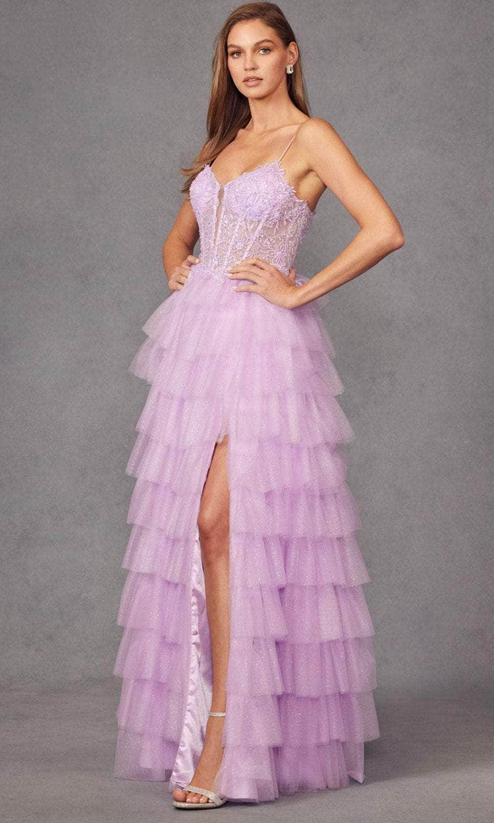 Juliet Dresses JT2458A - Tiered Ruffle Prom Gown Prom Dresses