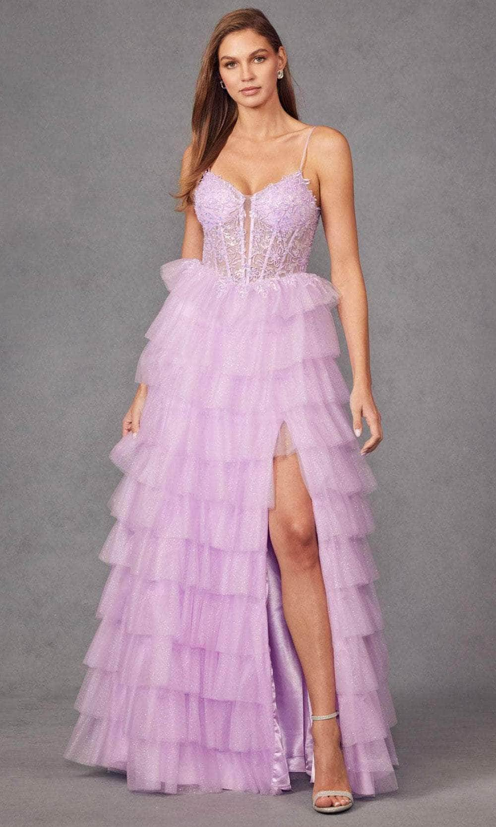 Juliet Dresses JT2458A - Tiered Ruffle Prom Gown Prom Dresses