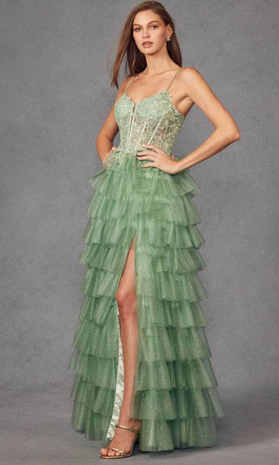 Juliet Dresses JT2458A - Tiered Ruffle Prom Gown Prom Dresses