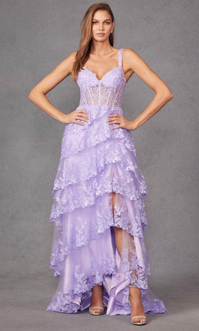 Juliet Dresses JT2463A - Tiered High Low Prom Gown Prom Dresses XS / Lilac
