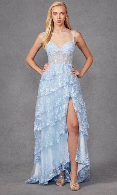 Juliet Dresses JT2463A - Tiered High Low Prom Gown Prom Dresses XS / Powder Blue