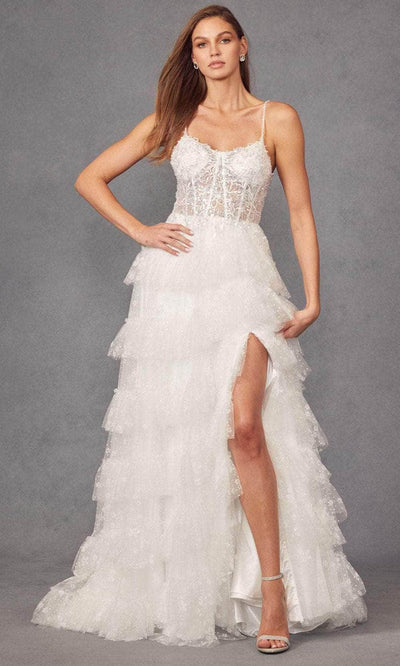 Juliet Dresses JT2464AW - Scoop Neck A-Line Bridal Gown Bridal  Dresses XS / Off White