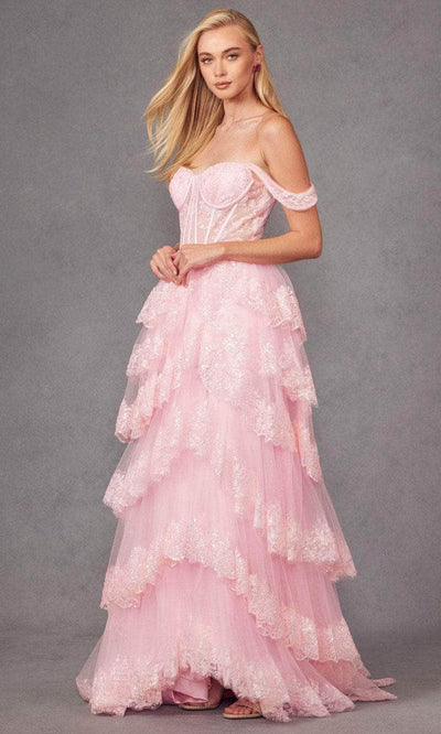 Juliet Dresses JT2467K - Draped Off Shoulder Prom Gown Prom Dresses