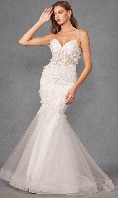 Juliet Dresses JT2469KW - Embroidered Mermaid Wedding Dress Wedding  Dresses XS / Off White