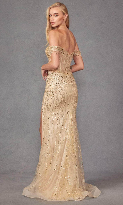 Juliet Dresses JT2471L - Sequined Off Shoulder Prom Gown Prom Dresses
