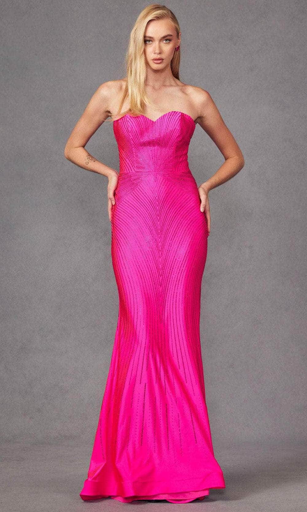 Juliet Dresses JT2472R - Strapless Sweetheart Neck Prom Dress Prom Dresses XS / Fuchsia