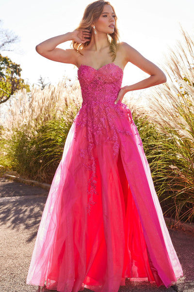 JVN by Jovani - JVN05811 Sweetheart Lace Appliqued Dress Prom Dresses
