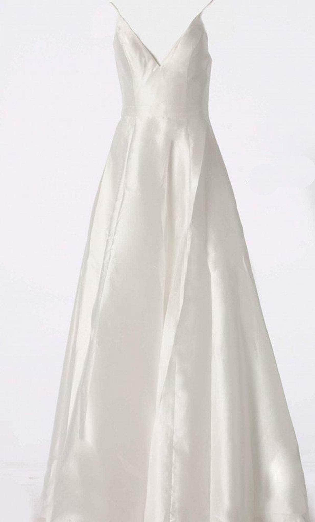 JVN by Jovani - Satin Spaghetti Straps V Neckline Prom Dress JVN48791 Prom Dresses