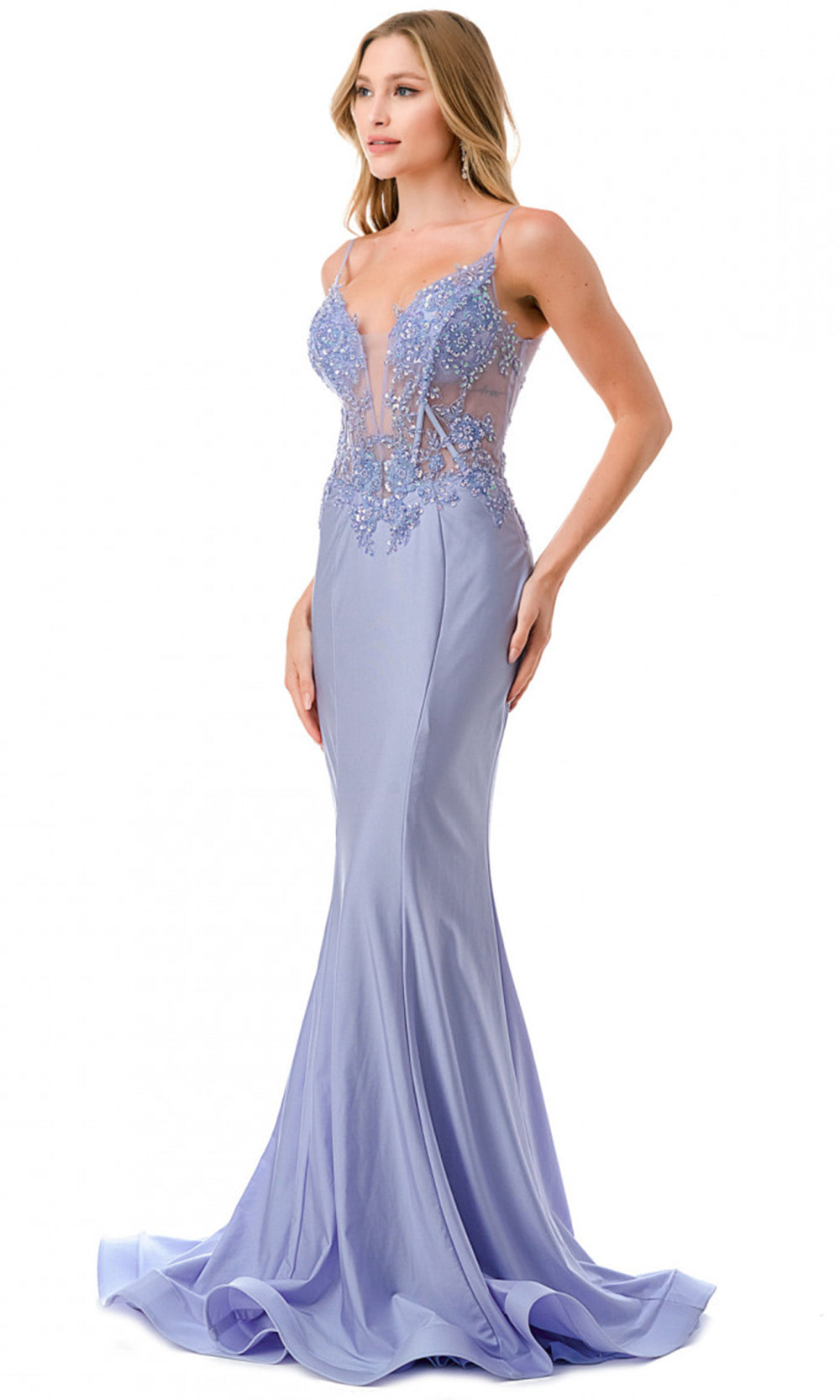 Trevi Collection L2813 - Beaded Applique Evening Gown Special Occasion Dresses