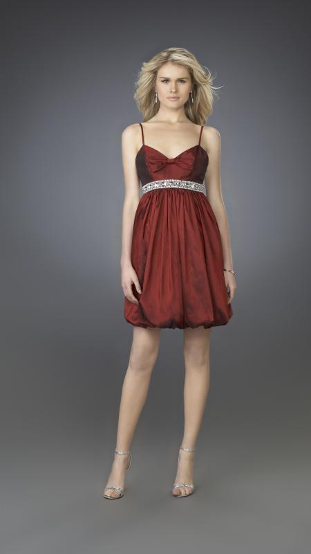 La Femme - 14501 Ribbon Accented Sweetheart Bubble Cocktail Dress Special Occasion Dress 00 / Wine