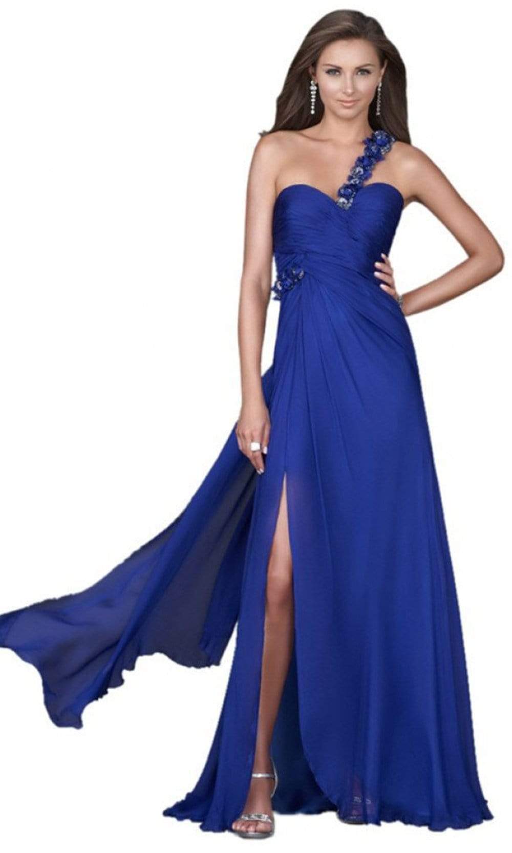La Femme - 16659 One Shoulder Braded Strap Sweetheart Evening Gown Special Occasion Dress