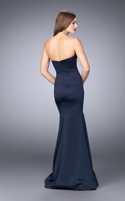 La Femme - 23197 Tuck-Sculpted Satin Sweetheart Long Evening Gown Special Occasion Dress