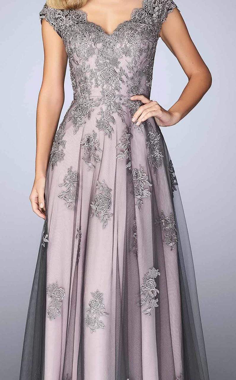 La Femme - 23449 Two Tone Lace Evening Gown Mother of the Bride Dresses