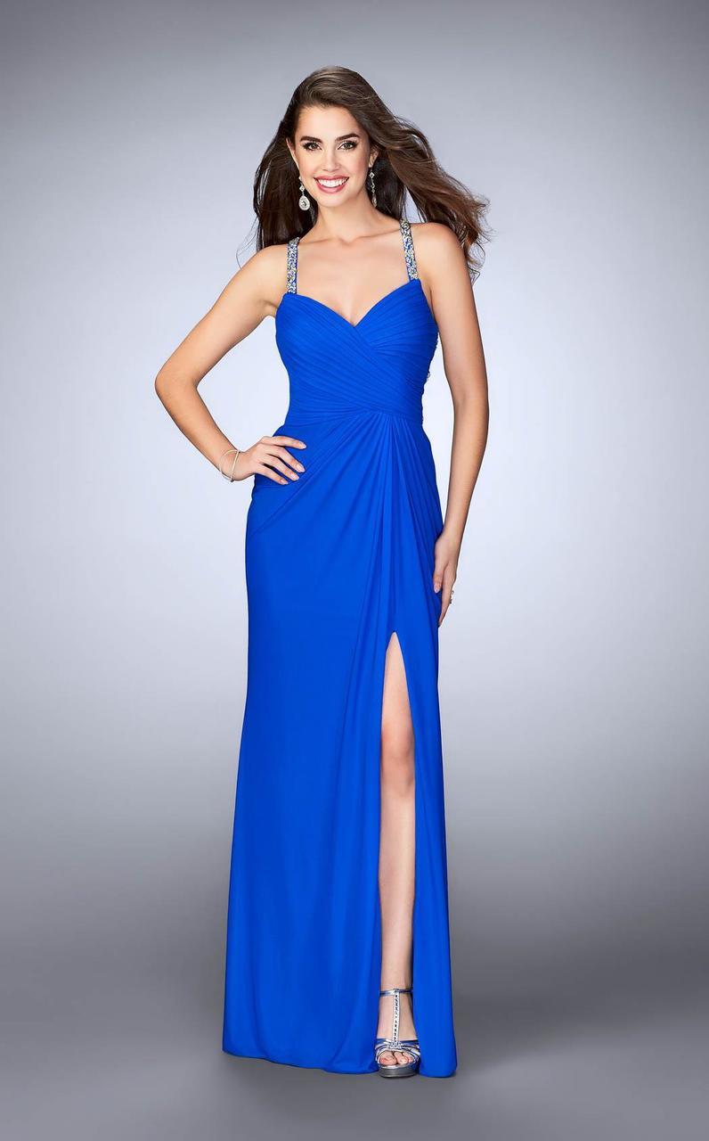 La Femme - 23636 Bejeweled Sleeveless Sweetheart Ruched Jersey Gown Special Occasion Dress